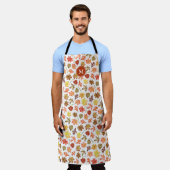 紅葉パターン私は愛秋カスタムモノグラム エプロン (着用した状態)