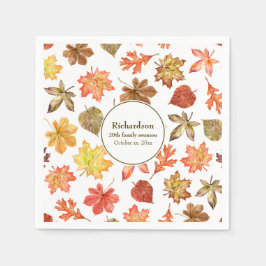 紅葉パターン秋ファミリ懇親会 スタンダードカクテルナプキン
