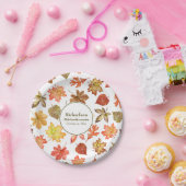 紅葉パターン秋ファミリ懇親会 ペーパープレート (パーティー)