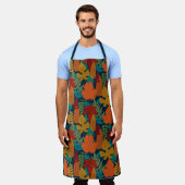 紅葉パターン エプロン (着用した状態)