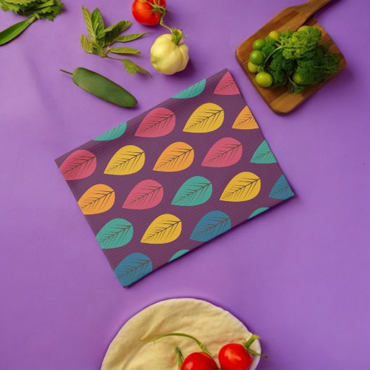 紅葉パターン キッチンタオル