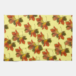 紅葉パターン キッチンタオル