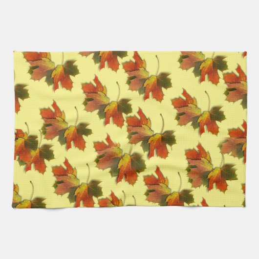 紅葉パターン キッチンタオル (横)