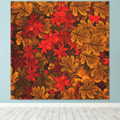 紅葉パターン キャンバスプリント (インサイチュ (ウッドフロア))