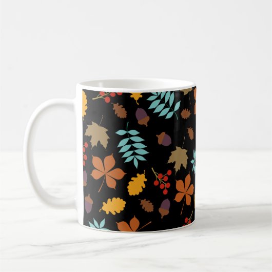 紅葉パターン コーヒーマグカップ (左)