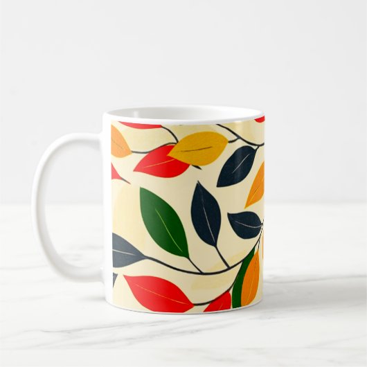 紅葉パターン コーヒーマグカップ (左)