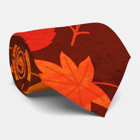 紅葉パターン ネクタイ (ロール)