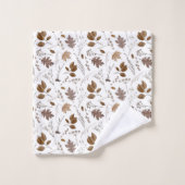 紅葉パターン バスタオルセット (ウォッシュタオル)