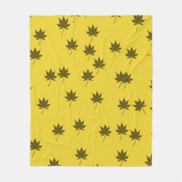 紅葉パターン フリースブランケット