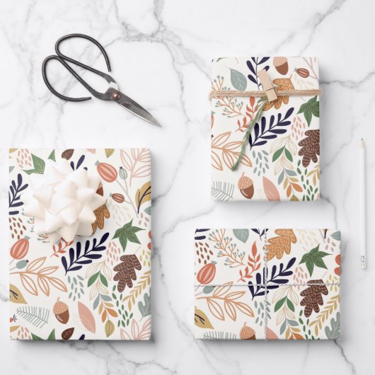 紅葉パターン ラッピングペーパーシート (正面)