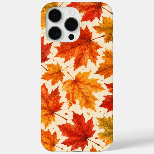 紅葉パターン | 秋のオレンジ色の赤い葉 Case-Mate iPhoneケース (裏面)