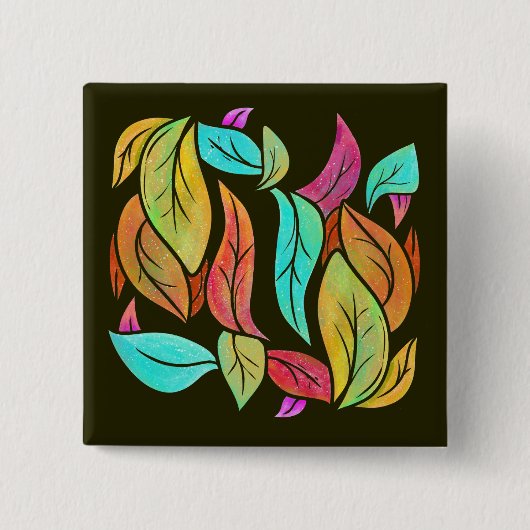 紅葉パターン 缶バッジ (正面)