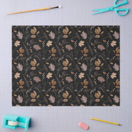 紅葉パターン 薄葉紙 (クラフト)