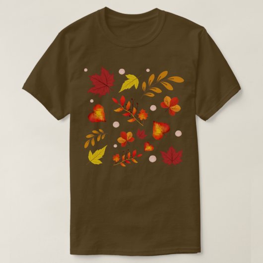 紅葉パターン Tシャツ (デザイン正面)