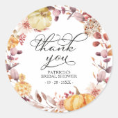 紅葉パンプキン秋ブライダルシャワーの恩恵 ラウンドシール (正面)