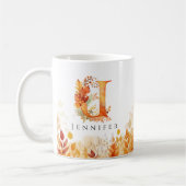 紅葉パーソナライズされたモノグラムイニシャルJ コーヒーマグカップ (左)