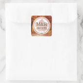 紅葉パーソナライズされたモノグラム結婚式用シール スクエアシール (バッグ)