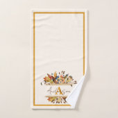 紅葉パーソナライズされた枠 ハンドタオル (ハンドタオル)