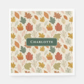 紅葉パーソナライズされた – コージーオータムパーティー スタンダードランチョンナプキン (正面)