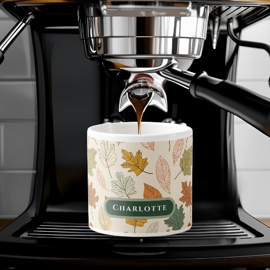 紅葉パーソナライズされた – コージーオータム名前をカスタムする エスプレッソカップ
