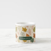 紅葉パーソナライズされた – コージーオータム名前をカスタムする エスプレッソカップ (正面)