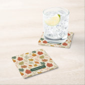 紅葉パーソナライズされた – コージーオータム名前をカスタムする スクエアペーパーコースター (インサイチュ)