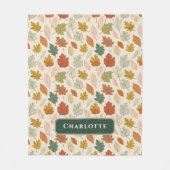 紅葉パーソナライズされた – コージーオータム名前をカスタムする フリースブランケット (正面)