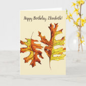 紅葉ビューティフルウォーターカラーアート カード (黄色い花)