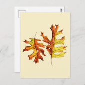 紅葉ビューティフル自然ウォーターカラーアート ポストカード (正面/裏面)