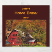 紅葉ビールラベル付きレッドカントリー納屋 ビールラベル (シングルラベル)