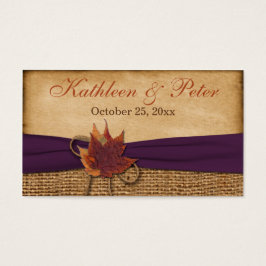 紅葉フェイクズバーラップ結婚式の引き出物ラベル