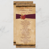 紅葉フェイクズバーラップ結婚式 プログラム – ワイン (正面/裏面)