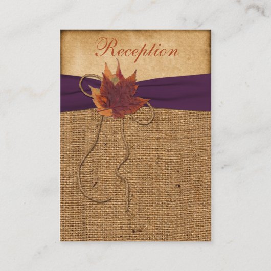 紅葉フェイクBurlap披露宴エンクロージャカード エンクロージャーカード (正面)