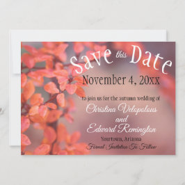 紅葉フレーミングボケの結婚式「Save The Date」 案内状