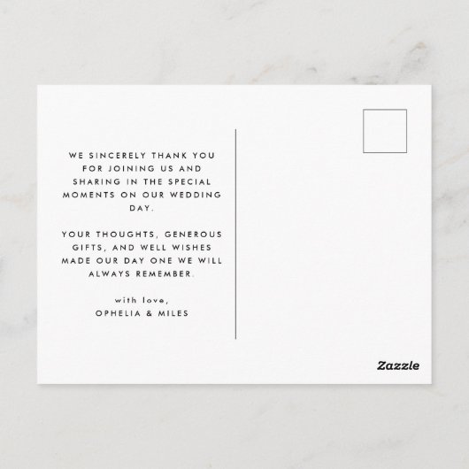 紅葉フレーム写真結婚の感謝 ポストカード (裏面)