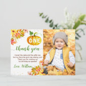 紅葉フローラカボチャ1stバースデーフォト サンキューカード (スタンド正面)