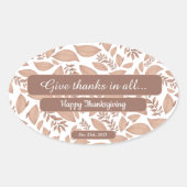 紅葉フロー与え感謝していステック 楕円形シール (正面)