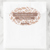 紅葉フロー与え感謝していステック 楕円形シール (バッグ)