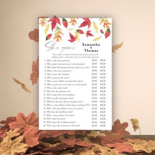 紅葉ブライダルシャワーシューゲーム