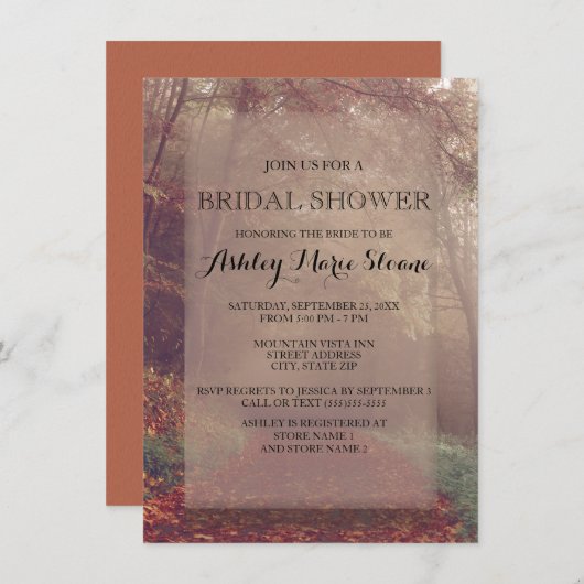 紅葉ブライダルシャワー招待 招待状 (正面/裏面)