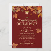 紅葉ブルゴーニュレッド引っ越し祝いパーティーパーティー 招待状 (正面)