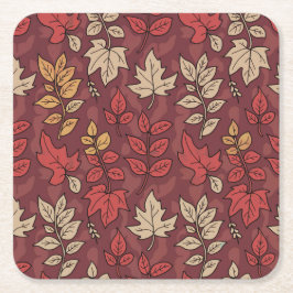 紅葉ブルゴーニュ迷彩柄コースターセット スクエアペーパーコースター