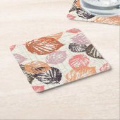 紅葉ベージュ。 スクエアペーパーコースター (アングル)