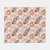 紅葉ベージュ。 フリースブランケット (正面(横))