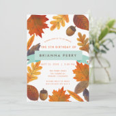 紅葉ホワイトウォーター色子供の誕生日 招待状 (スタンド正面)