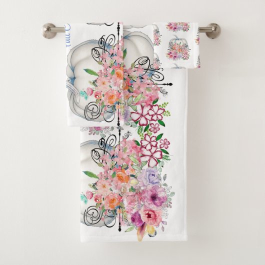 紅葉ホワイトカボチャ水彩フローラ秋 バスタオルセット (インサイチュ)