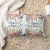 紅葉ホワイトカボチャ水彩フローラ秋 ランバークッション (ブランケット)