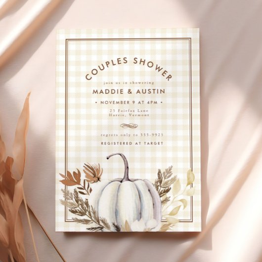 紅葉ホワイトパンプキンカップルブライダルシャワー