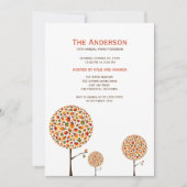 紅葉ポップ・アートのツリーファミリー懇親会パーティー招待状 招待状 (正面)