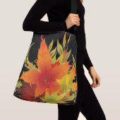 紅葉ポップ・アートの感謝祭 クロスボディバッグ (クローズアップ)